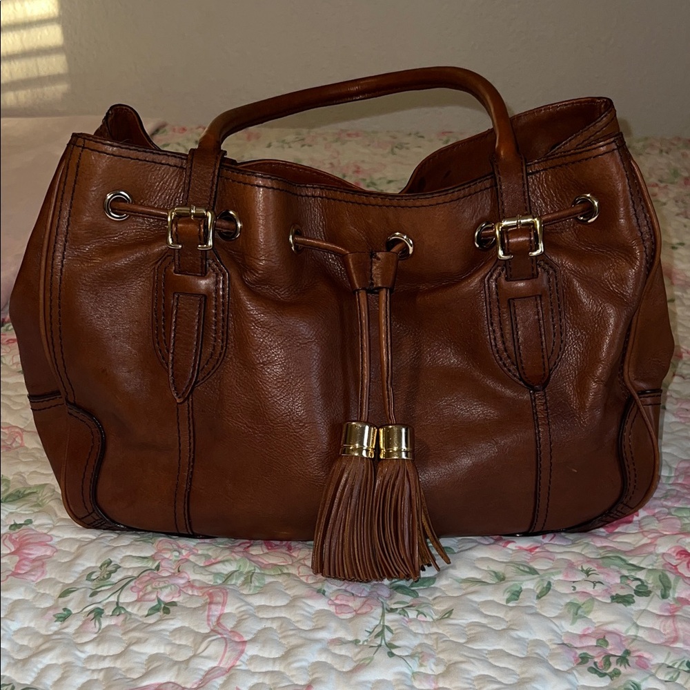 ANTONIO MELANI Brown Leather Shoulder Bag